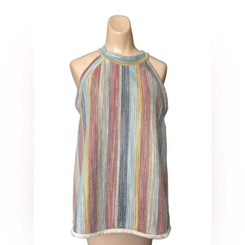 W5 Sleeveless Multicolored Knit tweed Halter Size M